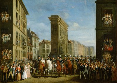 Passage of Allied Sovereigns in Front of the Porte Saint-Denis, 31st March 1814 by Jean Zippel